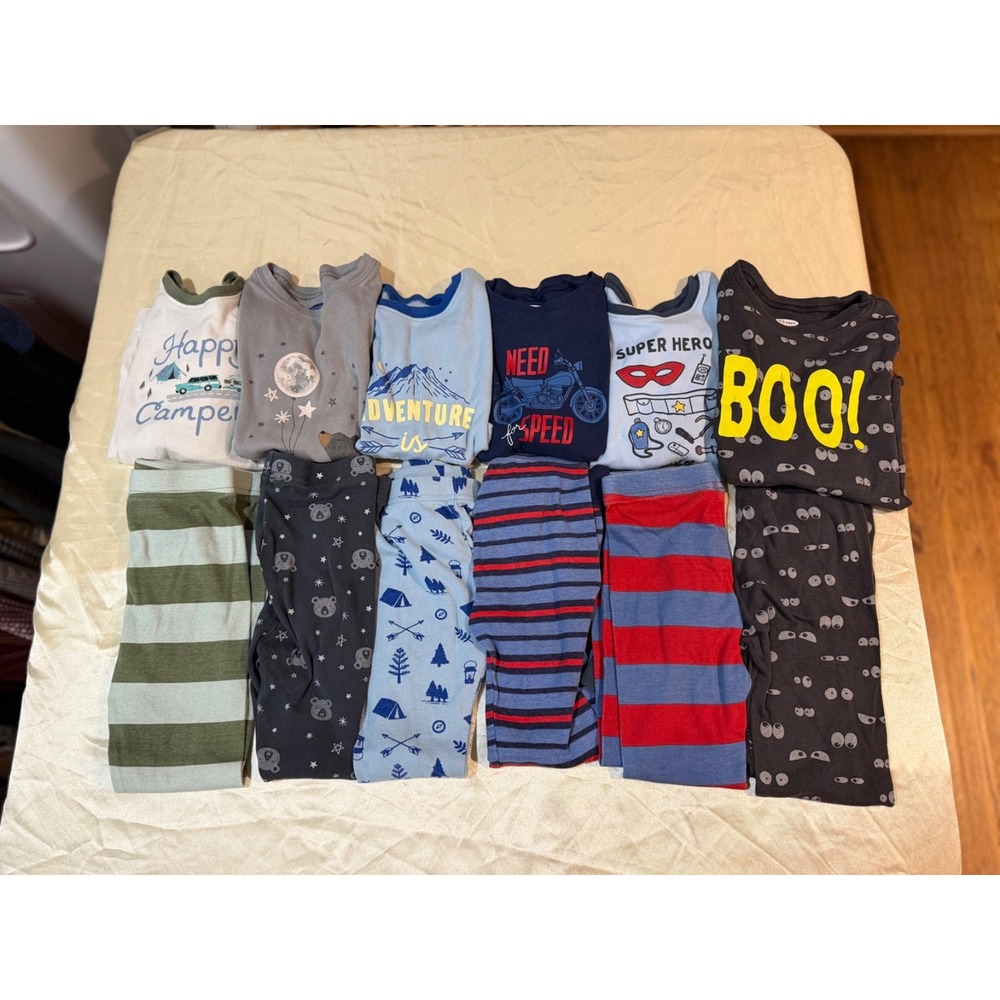 Lot Of 6 Old Navy Toddler Boys 5T Long Sleeve Pajama Sets